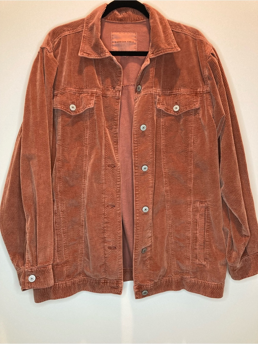 American Eagle Outfitters womens oversized Rust Corduroy shacket size L